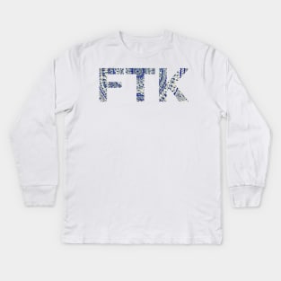 Blue Mandala FTK Kids Long Sleeve T-Shirt